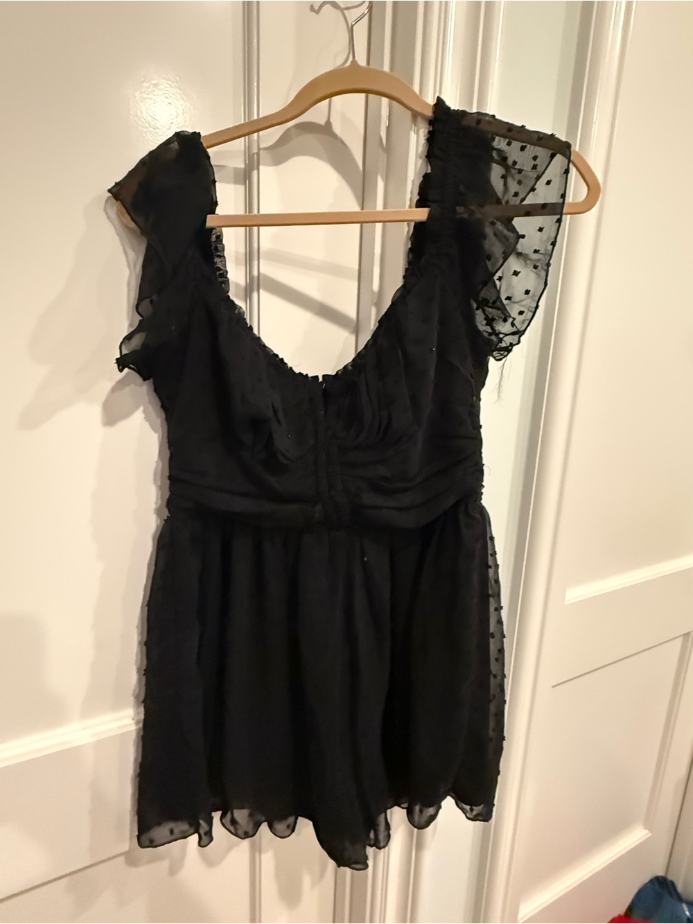 Altar'd State Black Ruffle-Trim Mini Dress